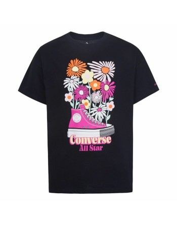 Child's Short Sleeve T-Shirt Converse Boyfriend Graphicrt Black