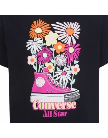Maglia a Maniche Corte per Bambini Converse Boyfriend Graphicrt Nero