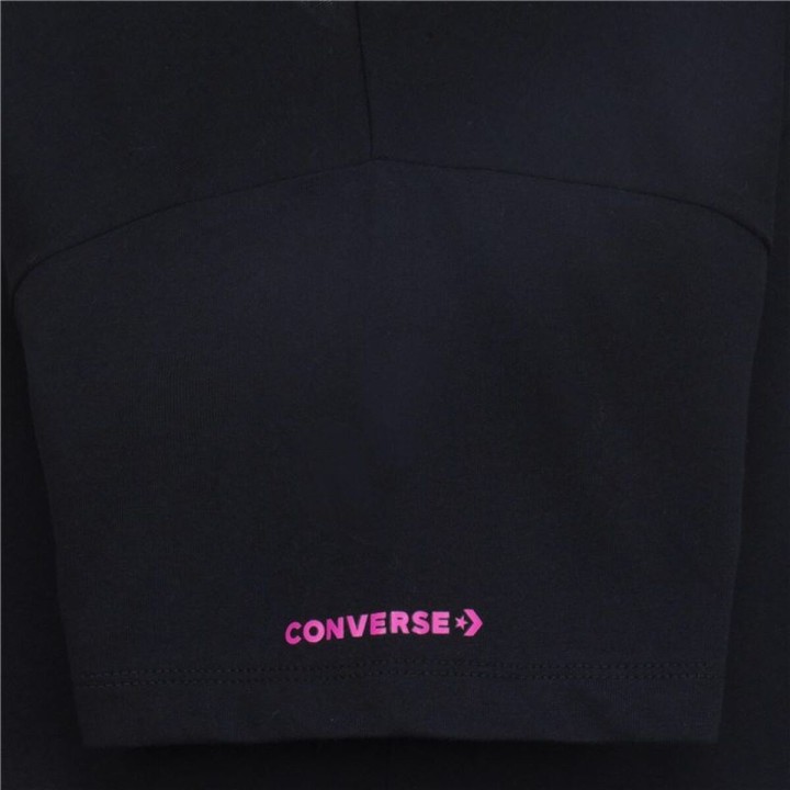 Child's Short Sleeve T-Shirt Converse Boyfriend Graphicrt Black