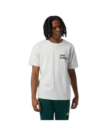 Men’s Short Sleeve T-Shirt New Balance Nb Essentials Graphic 1 Sah White