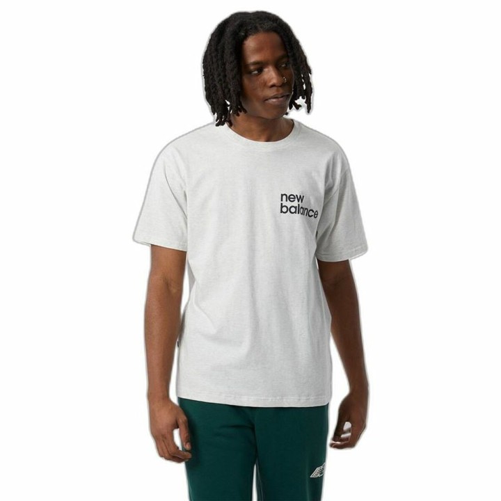 Men’s Short Sleeve T-Shirt New Balance Nb Essentials Graphic 1 Sah White