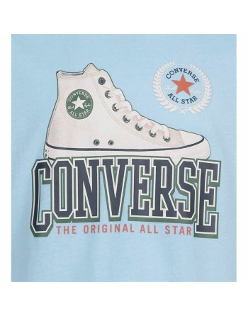 T shirt à manches courtes Enfant Converse Script Sneaker Gfx Bleu ciel