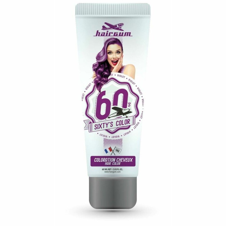Semi-permanent Farve Hairgum Sixty's Color Violet (60 ml)