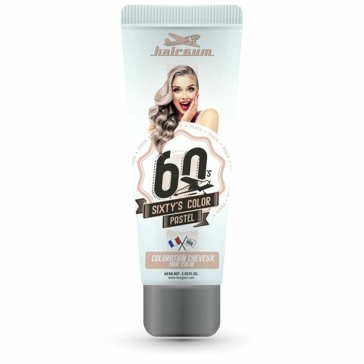 Semi-permanent Farve Hairgum Sixty's Color Fersken (60 ml)