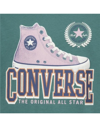 Camiseta de Manga Corta Infantil Converse Script Sneaker Gfx Sse Cian