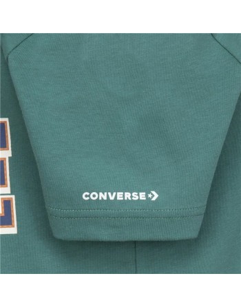 Maglia a Maniche Corte per Bambini Converse Script Sneaker Gfx Sse Ciano