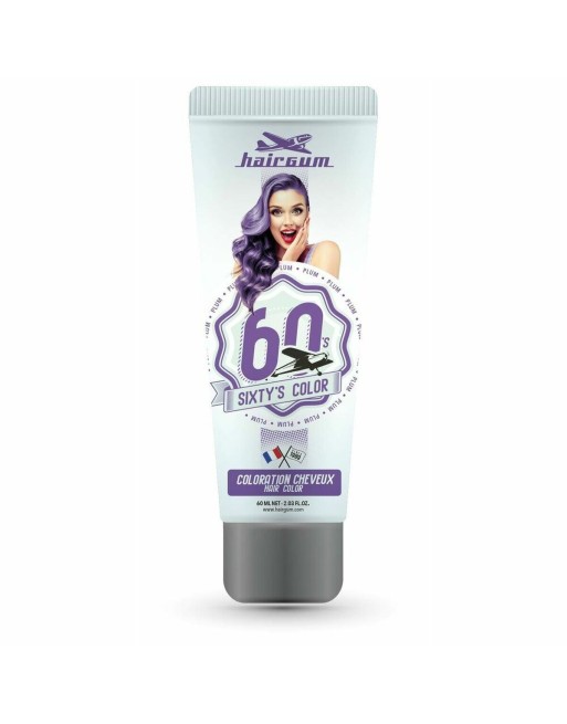 Semi-permanent Farve Hairgum Sixty's Color Blomme (60 ml)