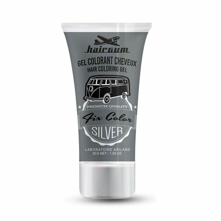 Ikke Permanent Farve Hairgum Fix Color Sølvfarvet Stylingel 30 ml