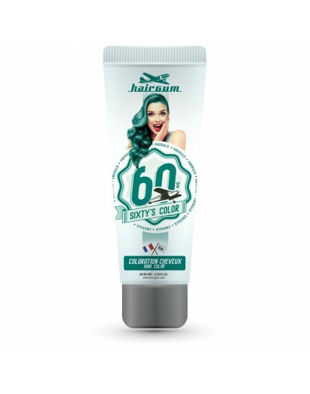 Demi-permanentes Färbemittel Hairgum Sixty's Color Smaragdgrün (60 ml)