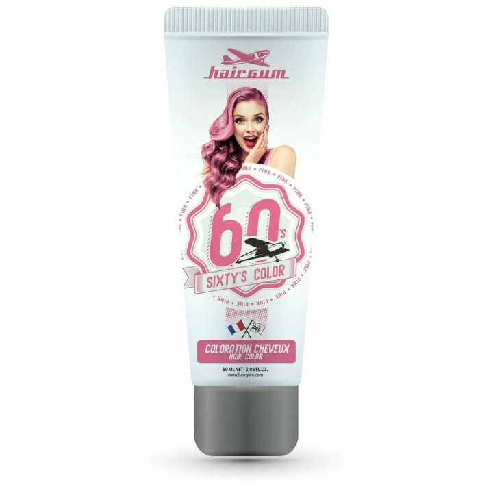 Semi-permanent Farve Hairgum Sixty's Color Pink (60 ml)