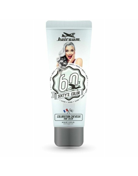 Semi-permanent Farve Hairgum Sixty's Color Hvid (60 ml)