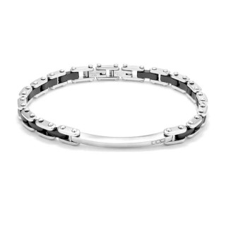 Armbånd til mænd Radiant RH000001 Sort Sølvfarvet
