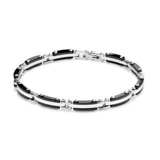Armbånd til mænd Radiant RH000002 Sort Sølvfarvet