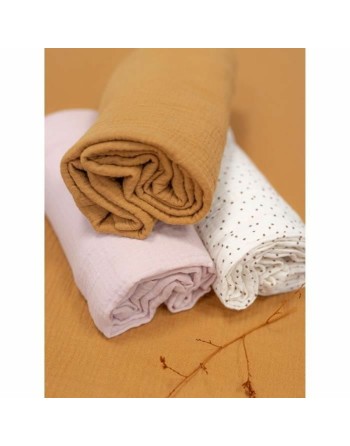 musselin Domiva Polka dots Hvid 100 x 100 cm