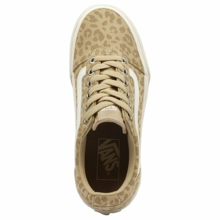 Kvinde Casual Sneakers Vans Ward Leopard Beige