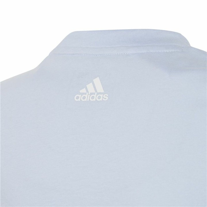 Maglia a Maniche Corte per Bambini Adidas Linear Logo Azzurro