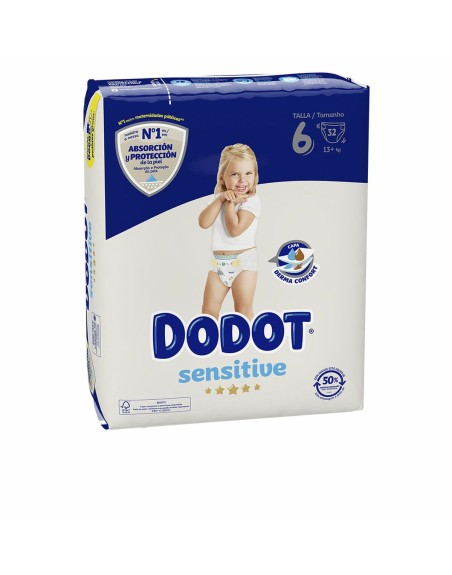 Disposable nappies Dodot Sensitive 6 +13 kg (32 Units)