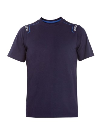Herren Kurzarm-T-Shirt Sparco TECH STRETCH Marineblau