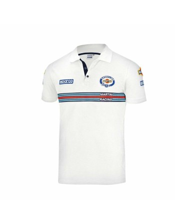 Herren Kurzarm-Poloshirt Sparco Martini Racing Weiß