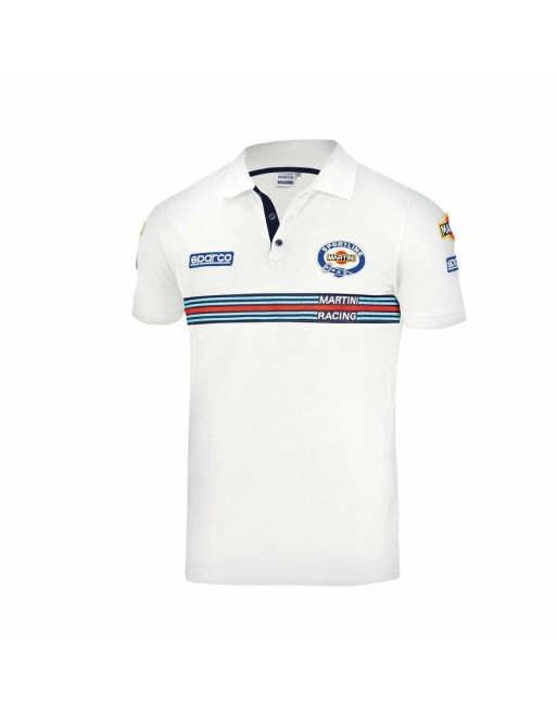 Men’s Short Sleeve Polo Shirt Sparco Martini Racing White