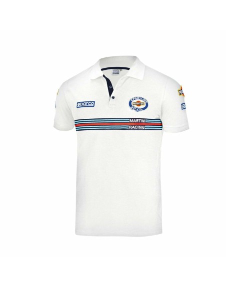 Men’s Short Sleeve Polo Shirt Sparco Martini Racing White