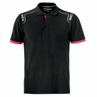 Kortærmet Polotrøje Sparco TECH STRETCH Sort XXL