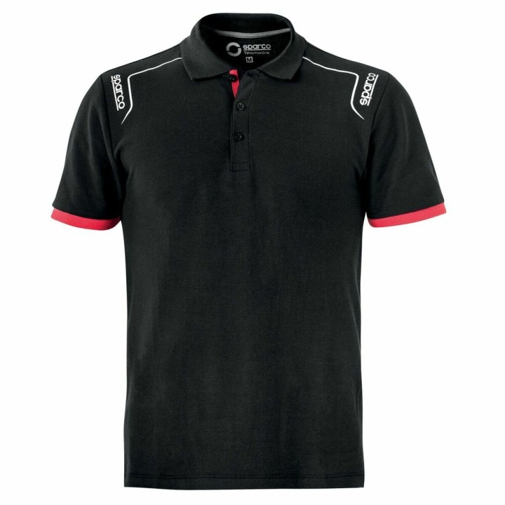 Kortærmet Polotrøje Sparco TECH STRETCH Sort XXL