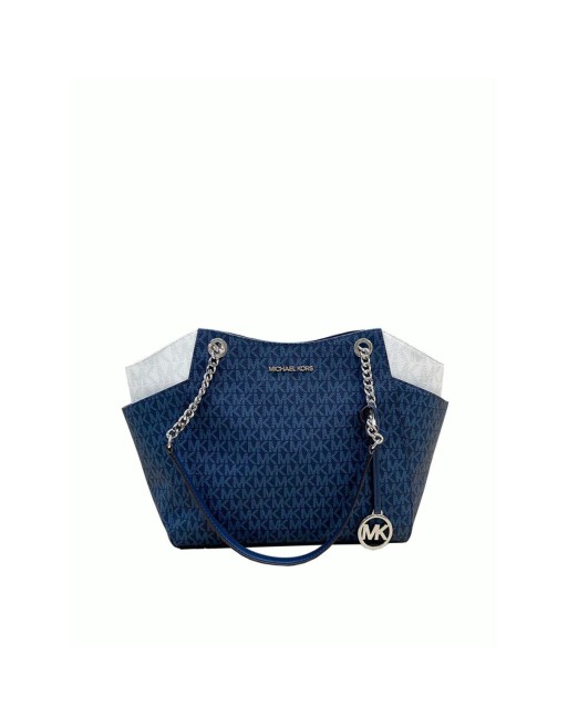 Håndtasker til damer Michael Kors JET SET TRAVEL-NAVY-MULTI Blå 29 x 25 x 8 cm