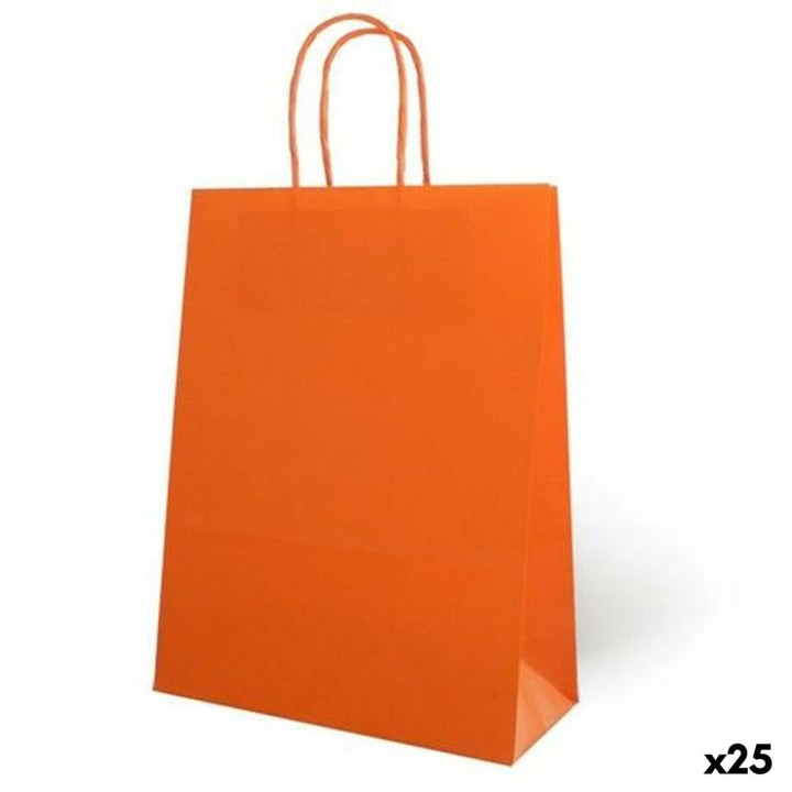 Sacs Fama 21 x 11 x 29 cm Orange Papier Avec des poignées 25 Unités