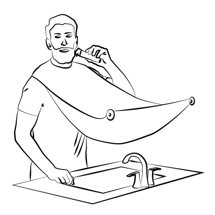 Skæg-trimning hagesmæk med sugekopper Bibdy InnovaGoods