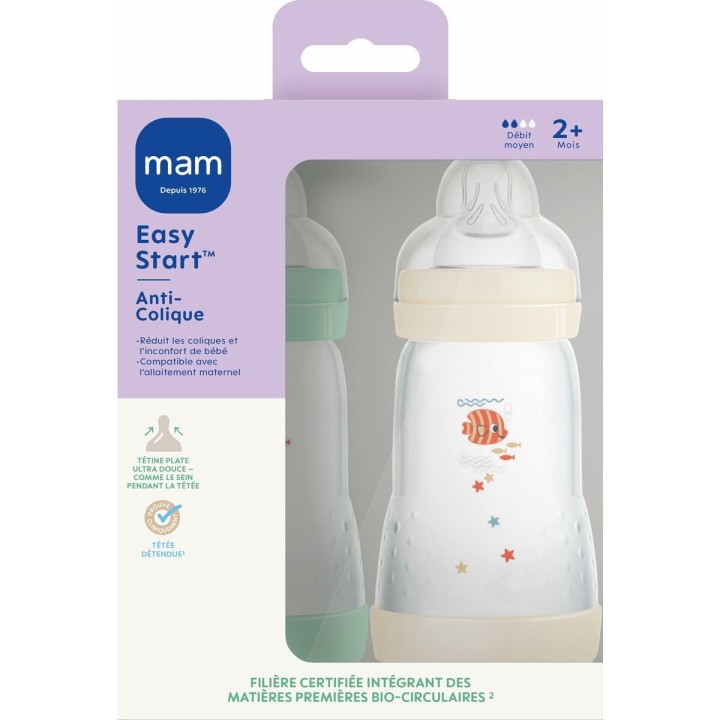 Biberon MAM Fishes Verde Beige