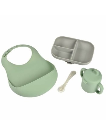 Dinnerware Set Béaba Green 4 Pieces Silicone