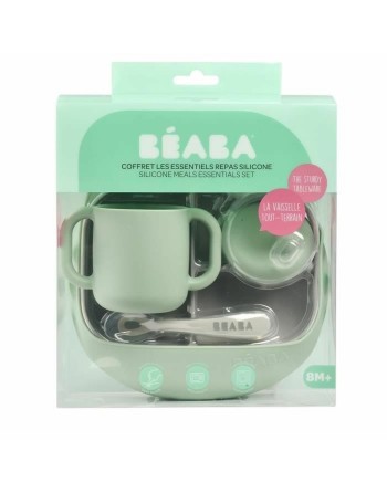 Geschirr-Set Béaba grün 4 Stücke Silikon