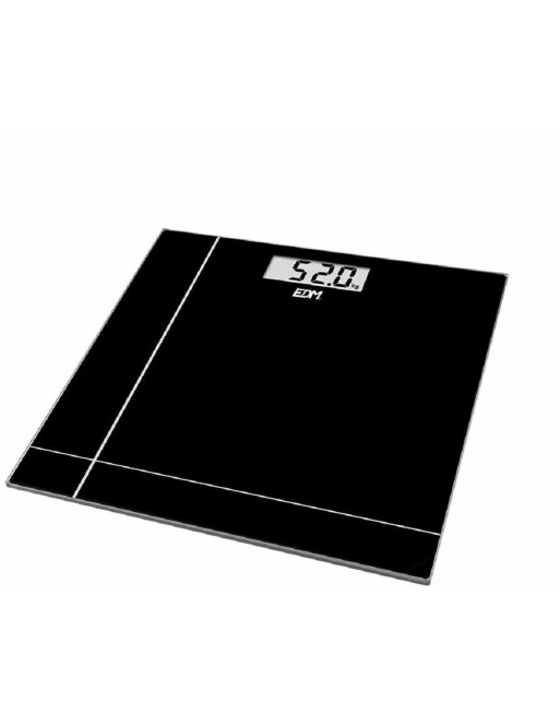 Báscula Digital de Baño EDM 07521 Negro Cristal 180 kg