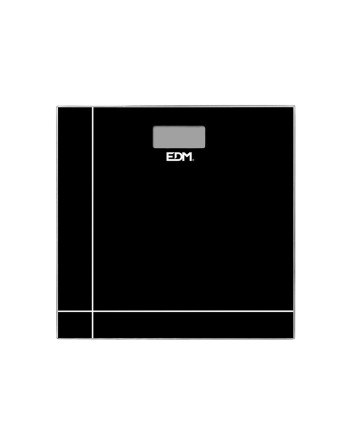 Báscula Digital de Baño EDM 07521 Negro Cristal 180 kg