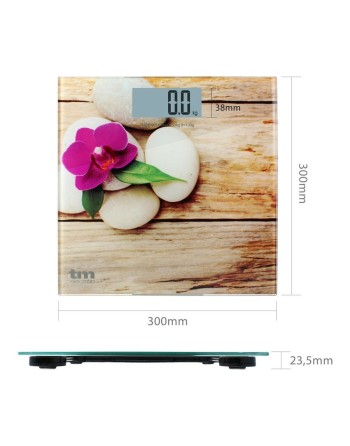 Bilancia Digitale da Bagno TM Electron Zen Marrone Slim (23 mm)