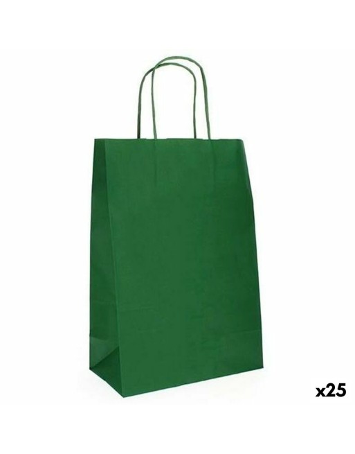 Tasker Fama 21 x 11 x 29 cm Papir Med håndtag 25 enheder Mørk grøn