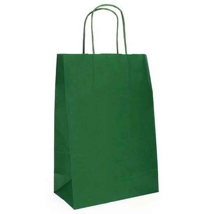 Taschen Fama 21 x 11 x 29 cm Papier Mit Griffen 25 Stück Dunkelgrün