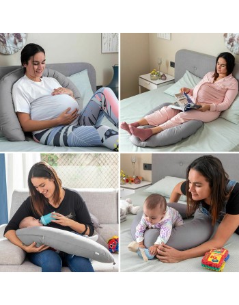 Multifunction Breastfeeding Pillow InnovaGoods Grey Multicolour (3 Units) (Refurbished A)