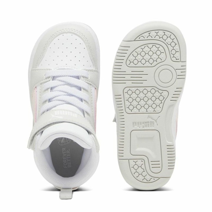 Children’s Casual Trainers Puma Rebound V6 Mid Infantil White
