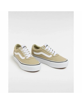 Baskets Casual pour Femme Vans Ward Platform Cnvs Elm Beige Marron Clair