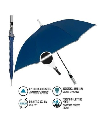 Parapluie Perletti 23" Avec bordure Réfléchissant Blue marine Polyester 103 cm