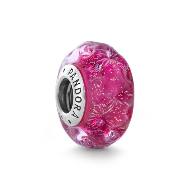 Ladies' Beads Pandora WAVY STERLING SILVER CHARM WITH IRIDESCENT AND PIN