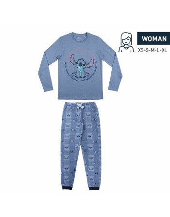 Pijama Stitch Mujer Azul