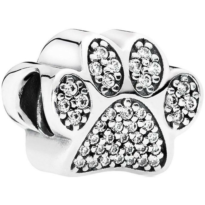 Perler til kvinder Pandora SPARKLING PAW PRINT & HEART