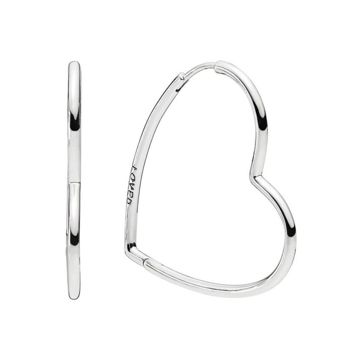 Damenohrringe Pandora ASYMMETRICAL HEART HOOP EARRINGS
