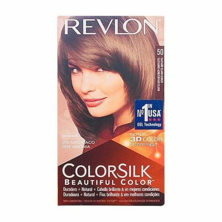 Farve uden Ammoniak Colorsilk Revlon 929-95509 Lys Kastanje Aske (1 enheder)