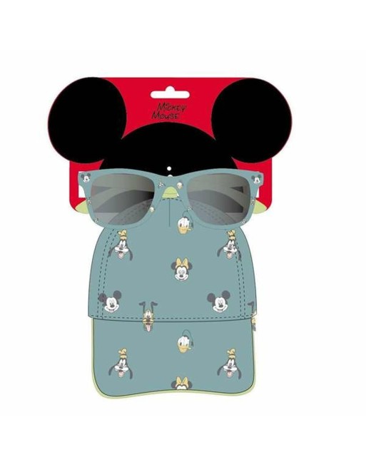 Sæt med kasket og solbriller Mickey Mouse