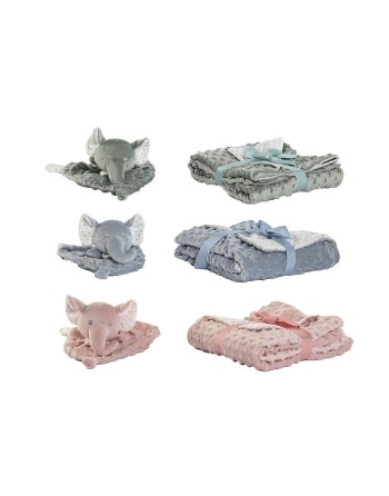 Coffret Bébé Home ESPRIT Bleu Vert Rose Polyester (3 Unités)