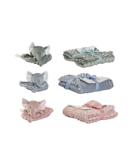 Set de Regalo para Bebé Home ESPRIT Azul Verde Rosa Poliéster (3 Unidades)